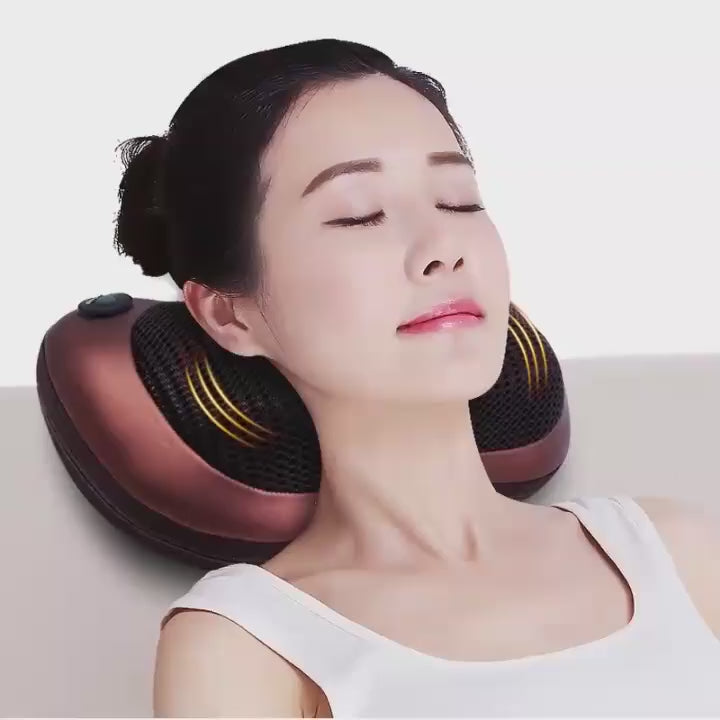 Cojín Almohada de Masaje Eléctrico Shiatsu Con Calor para Cuello Hombros Espalda Piernas Pies Alivio del Dolor Muscular