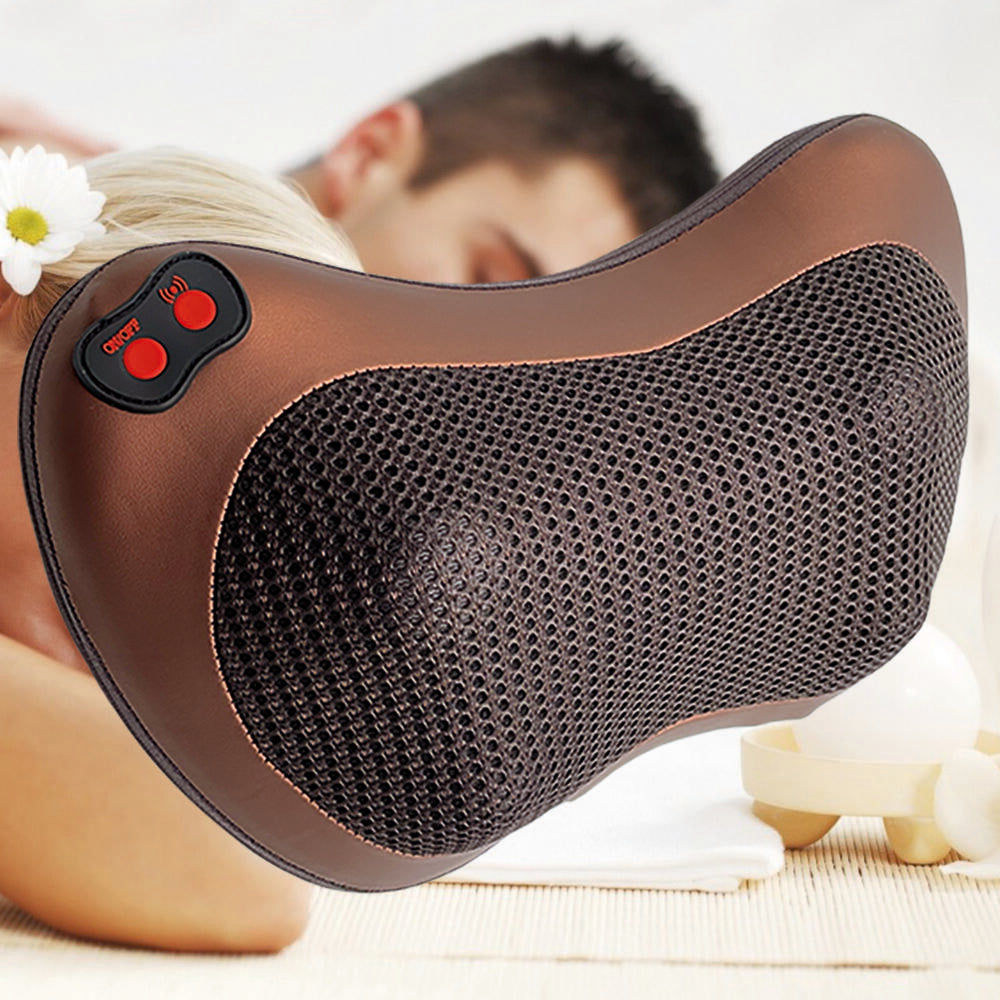 Cojín Almohada de Masaje Eléctrico Shiatsu Con Calor para Cuello Hombros Espalda Piernas Pies Alivio del Dolor Muscular